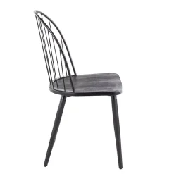 Black Spindle High Back Dining Chairs, Set of 2
