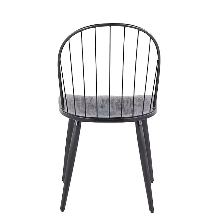 Black Spindle High Back Dining Chairs, Set of 2