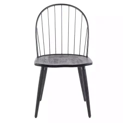Black Spindle High Back Dining Chairs, Set of 2