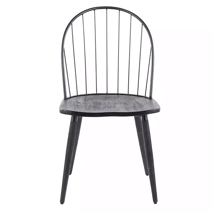 Black Spindle High Back Dining Chairs, Set of 2