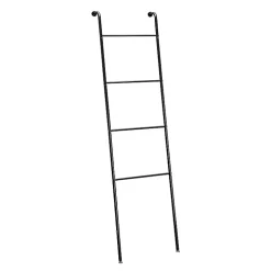 Black Steel 4-Bar Leaning Towel Ladder