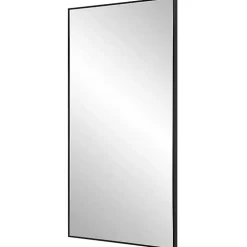 Black Thin Frame Rectangle Wall Mirror