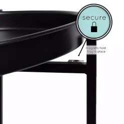 Black 2-Tier Foldable Cienna Accent Table