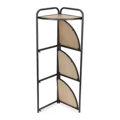 Black 4-Tier Foldable Corner Shelf