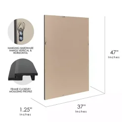 Black Two Step Beveled Frame Vanity Mirror