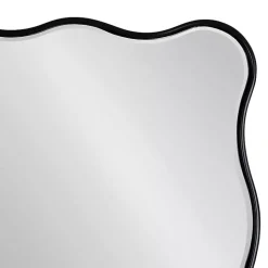 Black Wavy Beveled Rectangular Wall Mirror