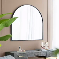 Black Wide Arched Wall Mirror