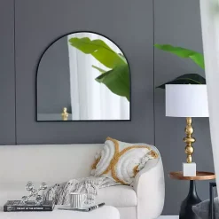 Black Wide Arched Wall Mirror
