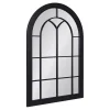Black Windowpane Arch Geoffrey Mirror