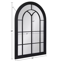Black Windowpane Arch Geoffrey Mirror