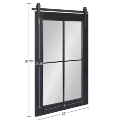 Black Windowpane Kates Mirror, 23x36 in.