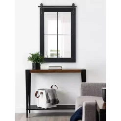 Black Windowpane Kates Mirror, 23x36 in.
