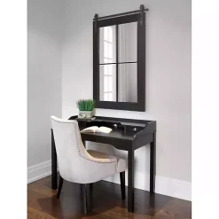 Black Windowpane Kates Mirror, 23x36 in.