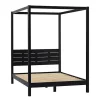 Black Wood Canopy Full Bed