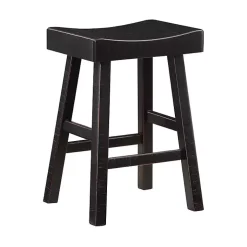 Black Wood Counter Stools, Set of 2