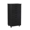 Black Wood 8-Drawer Cary Storage Cart