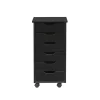 Black Wood 6-Drawer Cary Storage Cart