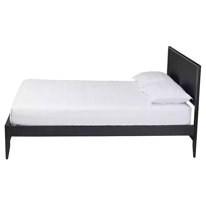 Black Wood Fluted Headboard Primrose Queen Bed