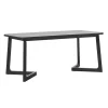 Black Wood Geometric Legs Dining Table