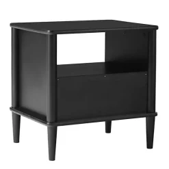 Black Wood Spindle Leg Nightstand