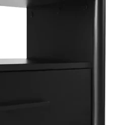 Black Wood Spindle Leg Nightstand