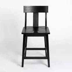 Black Wood T-Back Counter Stool