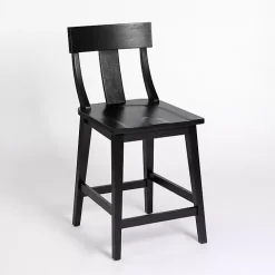 Black Wood T-Back Counter Stool