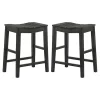 Black Wood Whitcombe Counter Stools, Set of 2
