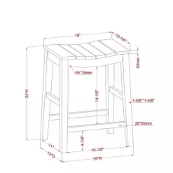 Black Wood Whitcombe Counter Stools, Set of 2