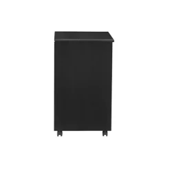 Black Wood Wide 6-Drawer Cary Storage Cart