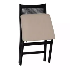 Black Woven Cane Foldable Dining Chair