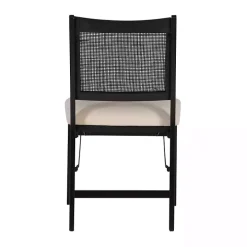 Black Woven Cane Foldable Dining Chair