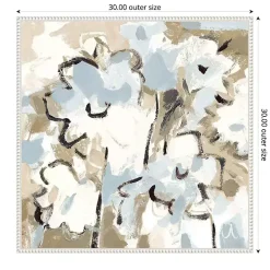 Blue Abstract Floral Framed Canvas Art Print