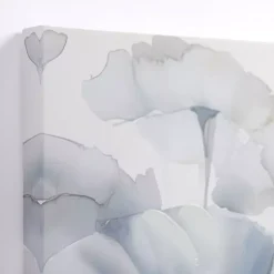 Blue and Gray Florals Canvas Art Print