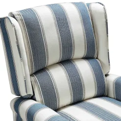 Blue and Tan Stripe Traditional Recliner