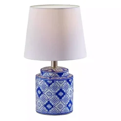 Blue and White Ceramic Table Lamps, Set of 2