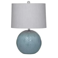 Blue Beaded Globe Table Lamp
