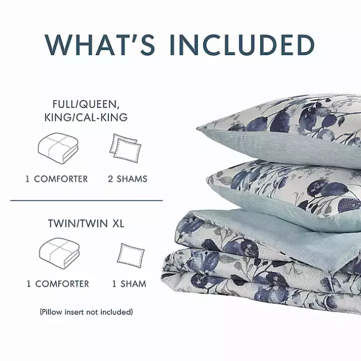 Blue Botanical 3-pc. King Comforter Set