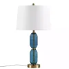 Blue Faceted Glass Table Lamp