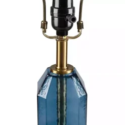 Blue Faceted Glass Table Lamp