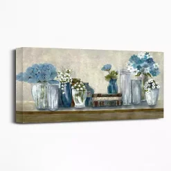 Blue Floral Desk Giclee Canvas Print, 40x20 in.