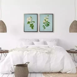 Blue Floral Diagram II Framed Art Prints, Set of 2