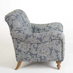 Blue Floral English Armchair
