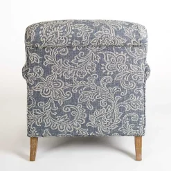 Blue Floral English Armchair