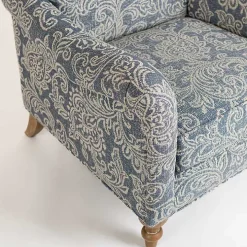 Blue Floral English Armchair