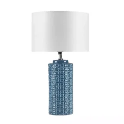 Blue Geometric Ceramic Table Lamp
