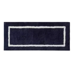 Blue Geometric Pattern Reversible Bath Mat, 60 in.