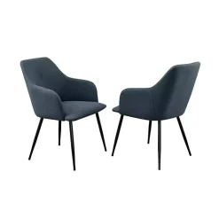 Blue Lily Upholstered Dining Chairs, Set of 2