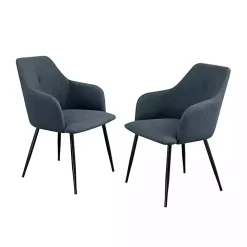 Blue Lily Upholstered Dining Chairs, Set of 2