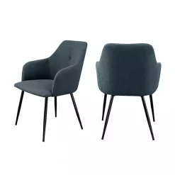 Blue Lily Upholstered Dining Chairs, Set of 2
